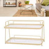 2 Tier Bathroom Countertop Organizer Counter Standing Rack Cosmetic Holder Storage Shelf Cosmetic Organizer Holder Cream Yellow