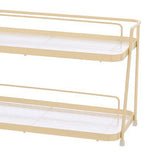 2 Tier Bathroom Countertop Organizer Counter Standing Rack Cosmetic Holder Storage Shelf Cosmetic Organizer Holder Cream Yellow