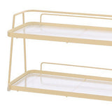 2 Tier Bathroom Countertop Organizer Counter Standing Rack Cosmetic Holder Storage Shelf Cosmetic Organizer Holder Cream Yellow