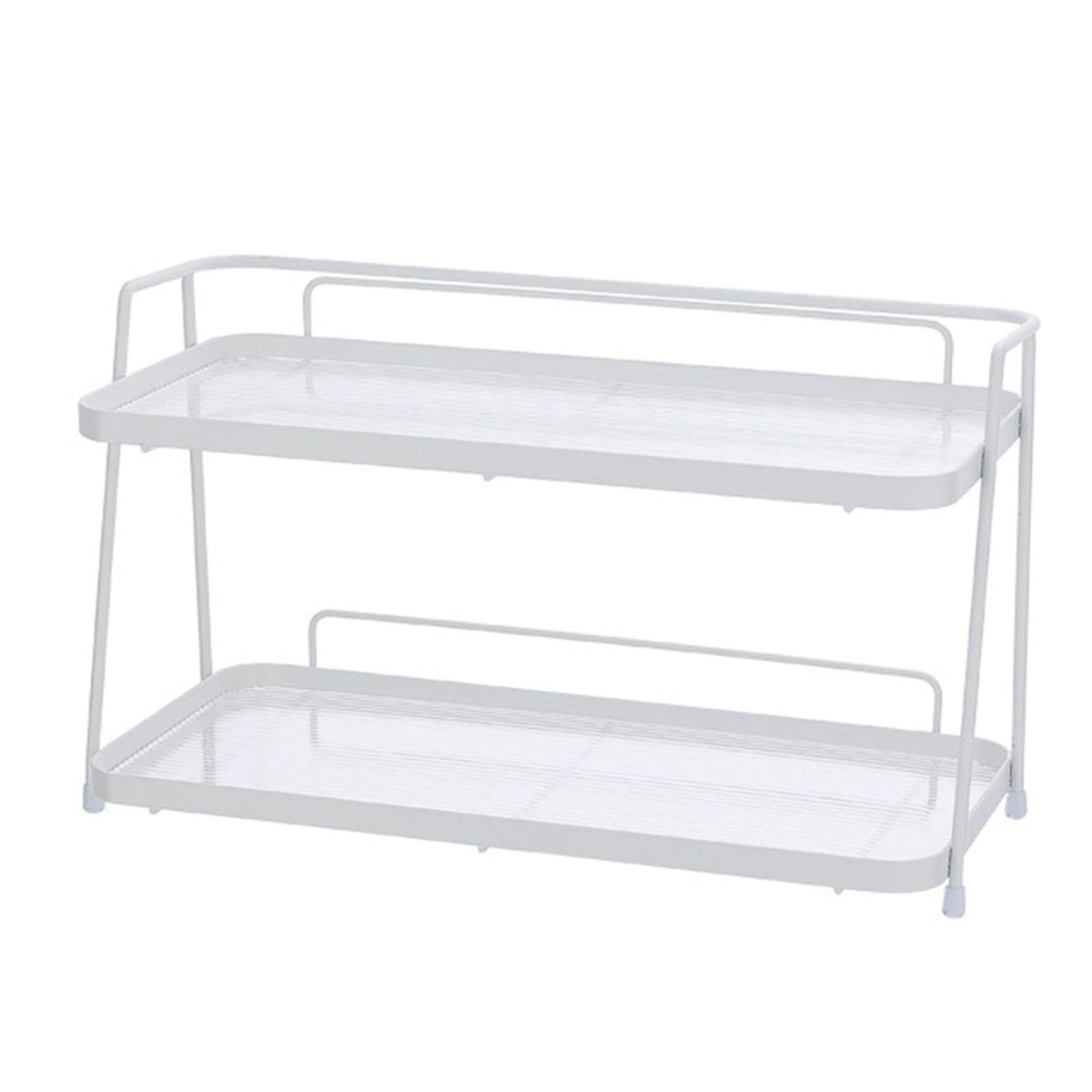 2 Tier Bathroom Countertop Organizer Counter Standing Rack Cosmetic Holder Storage Shelf Cosmetic Organizer Holder White