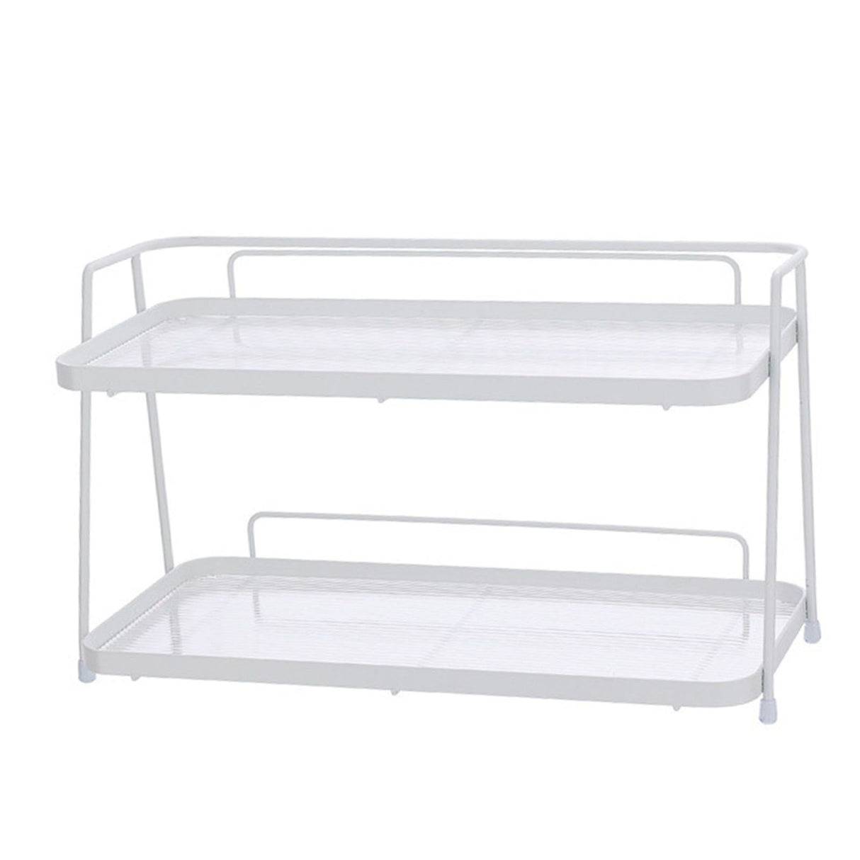 2 Tier Bathroom Countertop Organizer Counter Standing Rack Cosmetic Holder Storage Shelf Cosmetic Organizer Holder White