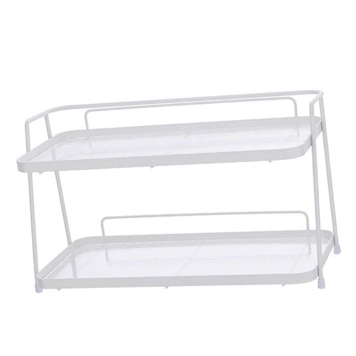 2 Tier Bathroom Countertop Organizer Counter Standing Rack Cosmetic Holder Storage Shelf Cosmetic Organizer Holder White