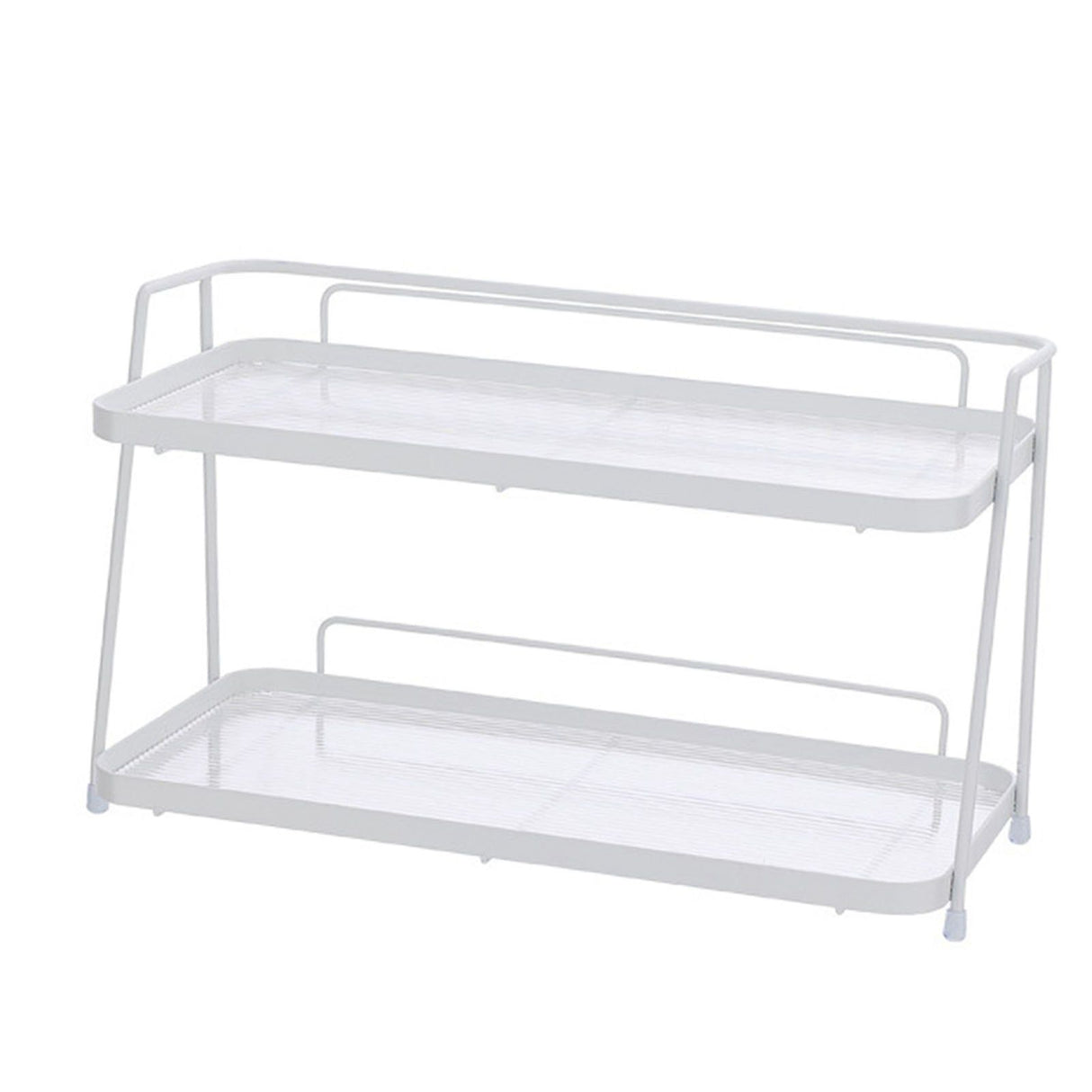 2 Tier Bathroom Countertop Organizer Counter Standing Rack Cosmetic Holder Storage Shelf Cosmetic Organizer Holder White