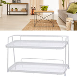 2 Tier Bathroom Countertop Organizer Counter Standing Rack Cosmetic Holder Storage Shelf Cosmetic Organizer Holder White
