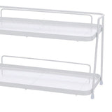 2 Tier Bathroom Countertop Organizer Counter Standing Rack Cosmetic Holder Storage Shelf Cosmetic Organizer Holder White