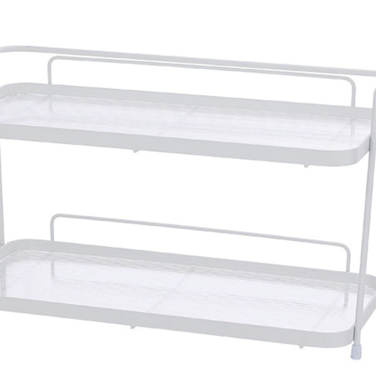 2 Tier Bathroom Countertop Organizer Counter Standing Rack Cosmetic Holder Storage Shelf Cosmetic Organizer Holder White