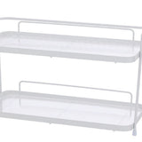 2 Tier Bathroom Countertop Organizer Counter Standing Rack Cosmetic Holder Storage Shelf Cosmetic Organizer Holder White