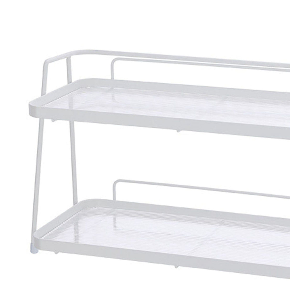2 Tier Bathroom Countertop Organizer Counter Standing Rack Cosmetic Holder Storage Shelf Cosmetic Organizer Holder White