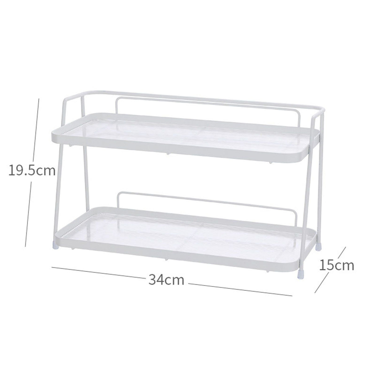 2 Tier Bathroom Countertop Organizer Counter Standing Rack Cosmetic Holder Storage Shelf Cosmetic Organizer Holder White