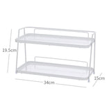 2 Tier Bathroom Countertop Organizer Counter Standing Rack Cosmetic Holder Storage Shelf Cosmetic Organizer Holder White - Extra Image