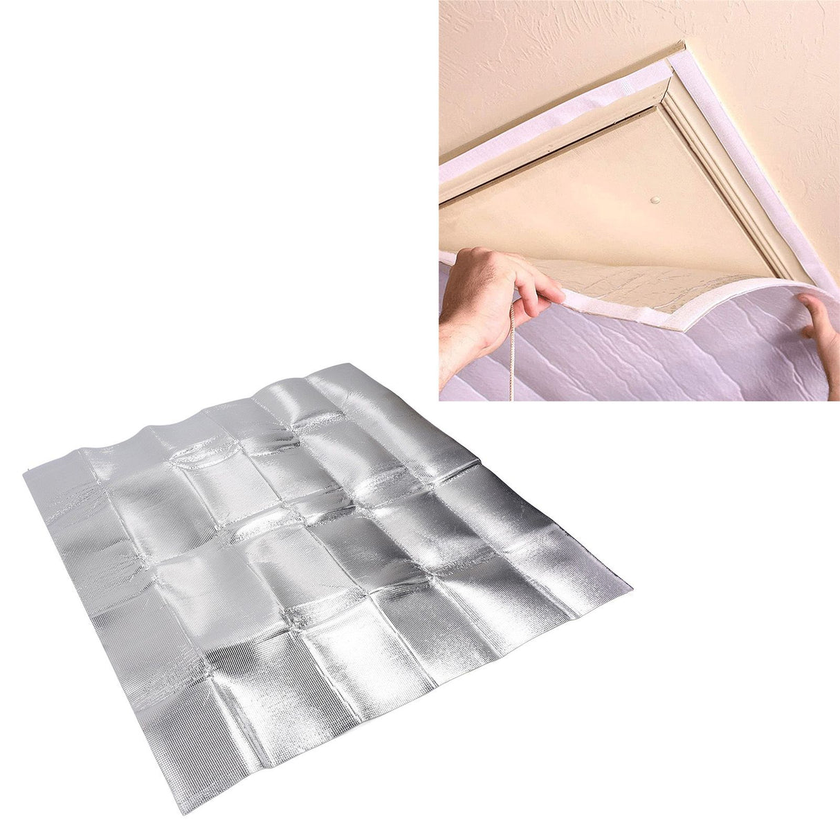 Attic Fan Seal Cover PE and Aluminum Efficient Insulation Film Dustproof Attic Vent Insulation Cover for Home 129x95cm/50.79x37.4in