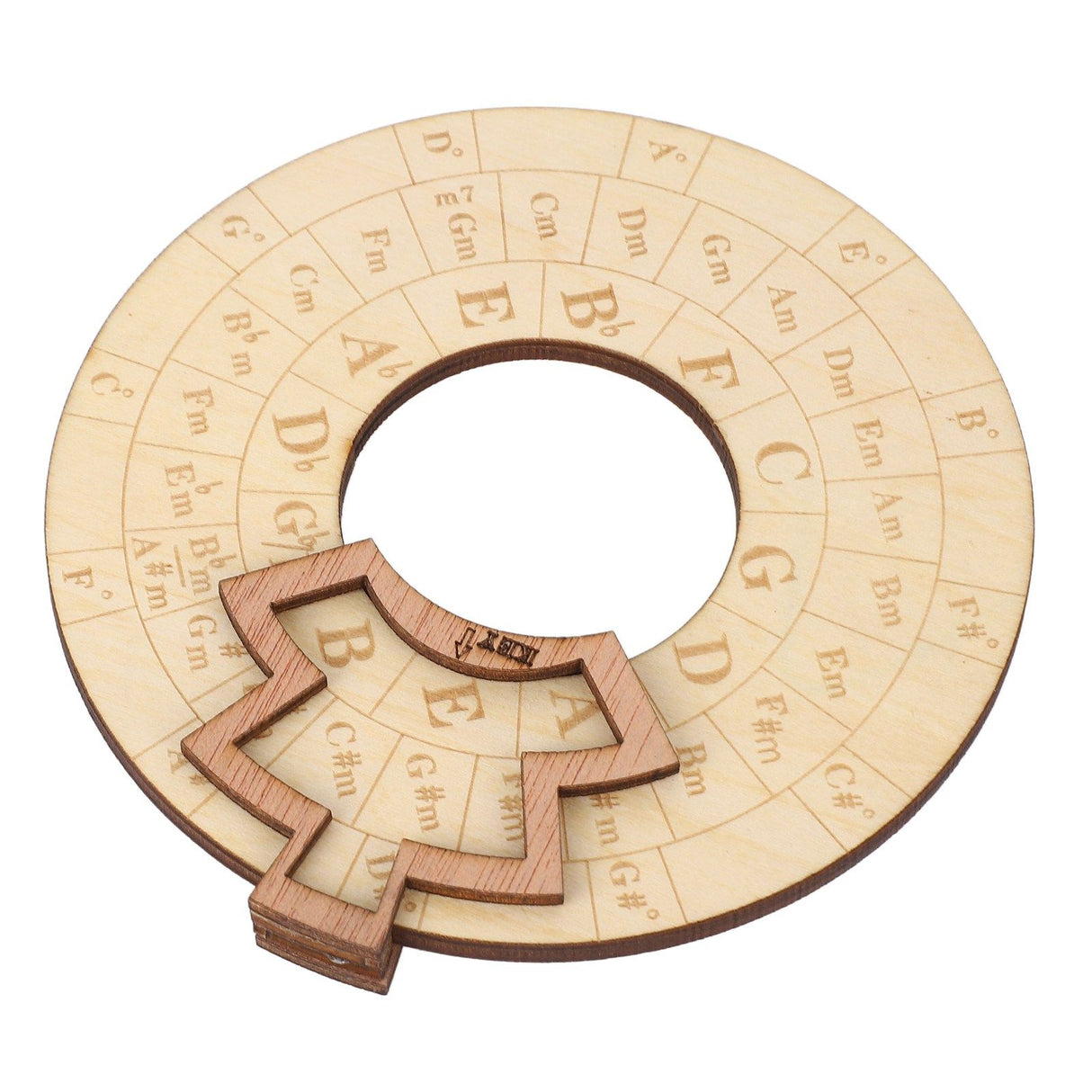 Wooden Music Circle Wheel Educational Rugged Adjustable Durable Circle of Fifths Wheel for Musician