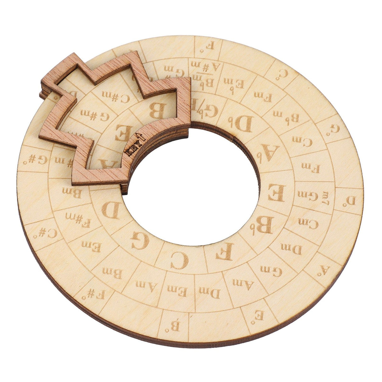 Wooden Music Circle Wheel Educational Rugged Adjustable Durable Circle of Fifths Wheel for Musician