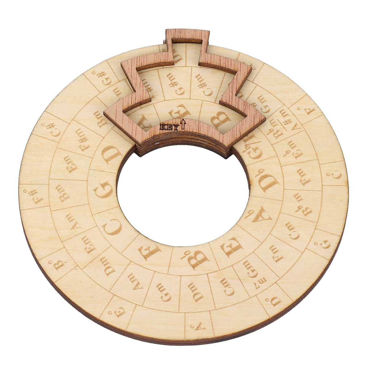 Wooden Music Circle Wheel Educational Rugged Adjustable Durable Circle of Fifths Wheel for Musician