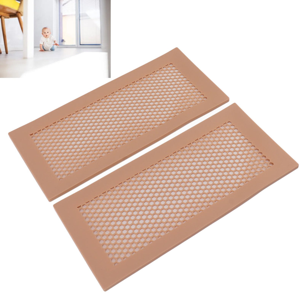 2Pcs Baby Proof Vent Cover Child Proof Safe Soft Silicone for Home Floor Catch Debris Hair Insect Pink