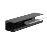 Under Desk Cable Management Tray Reduce Clutter Durability Punch Free Under Desk Power Strip Organizer Black - Front View