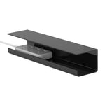 Under Desk Cable Management Tray Reduce Clutter Durability Punch Free Under Desk Power Strip Organizer Black - Close-Up Angle