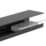 Under Desk Cable Management Tray Reduce Clutter Durability Punch Free Under Desk Power Strip Organizer Black - Extra Image