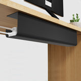Under Desk Cable Management Tray Reduce Clutter Durability Punch Free Under Desk Power Strip Organizer Black - Extra Image