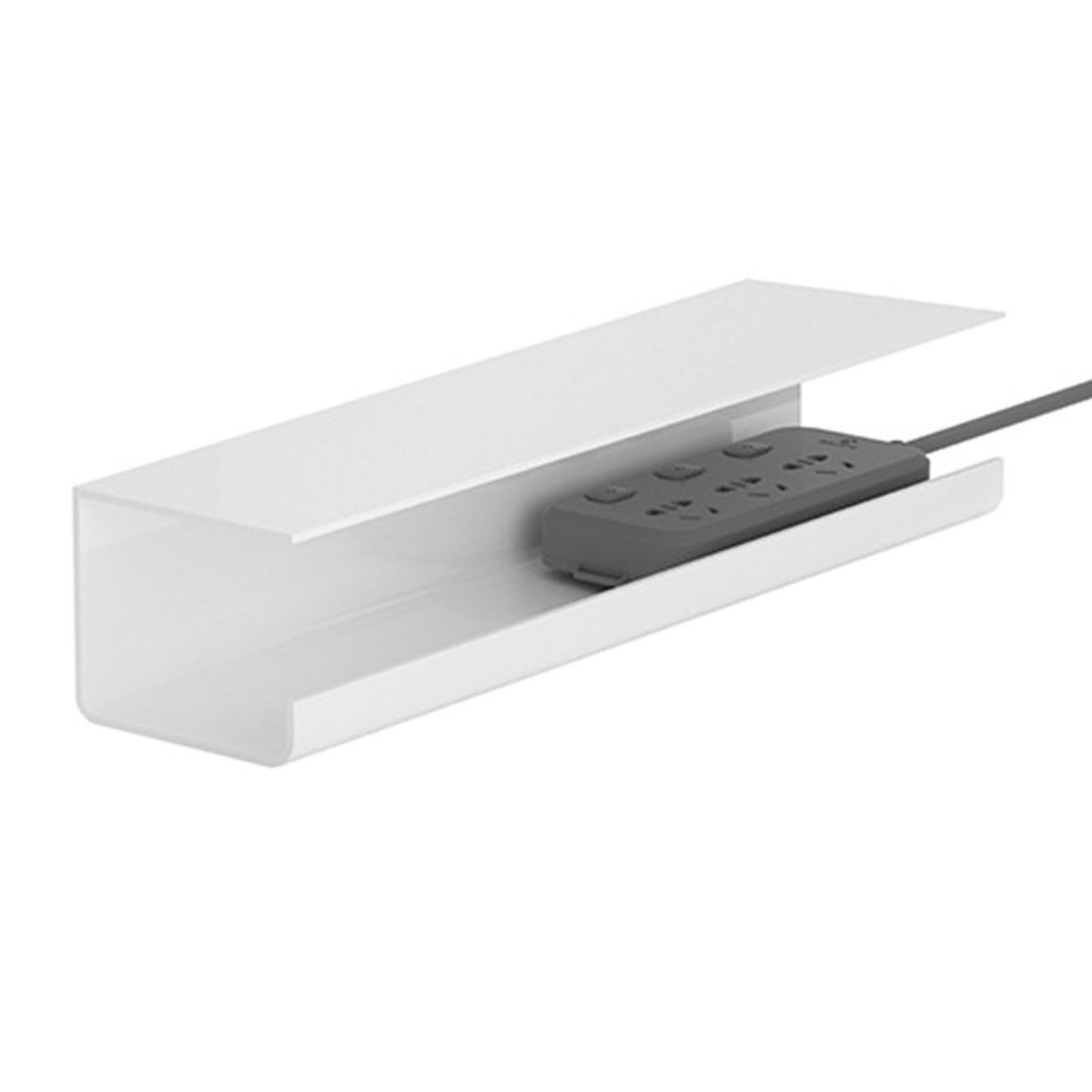 Under Desk Cable Management Tray Reduce Clutter Durability Punch Free Under Desk Power Strip Organizer White