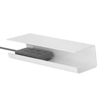 Under Desk Cable Management Tray Reduce Clutter Durability Punch Free Under Desk Power Strip Organizer White - Low Angle