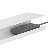 Under Desk Cable Management Tray Reduce Clutter Durability Punch Free Under Desk Power Strip Organizer White - Extra Image