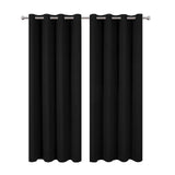 Grommet Blackout Curtains Punch Free Thermal Insulated Room Darkening Curtains for Bedroom Living Room Black 132x213cm / 52.0x83.9in - Extra Image