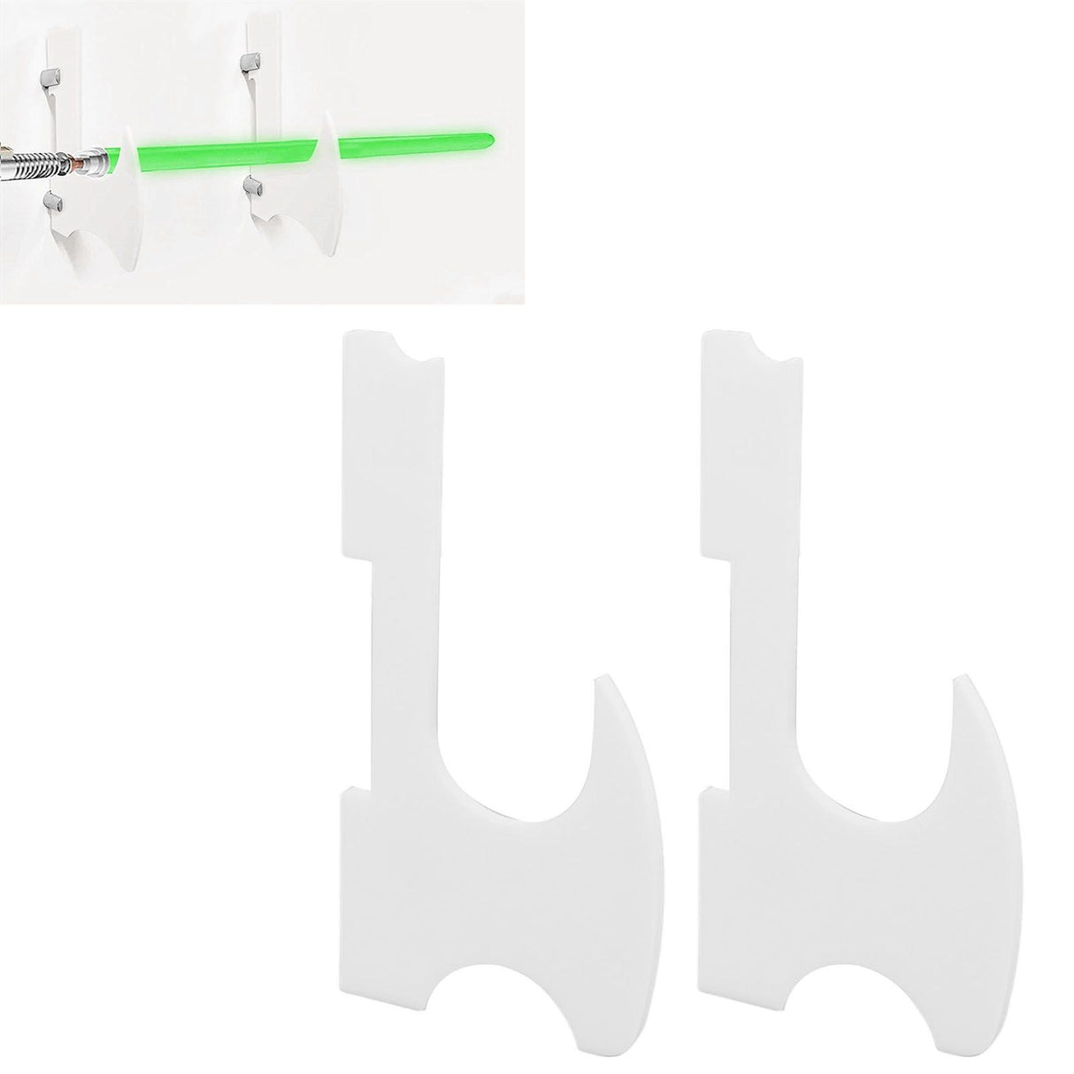 2PCS Lightsaber Stand Wall Mount Holder Acrylic Easy Installation Wand Stand for Wand Cosplay White