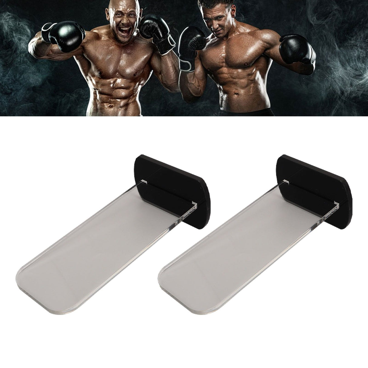 2Pcs Acrylic Boxing Glove Stand Vertical Boxing Glove Display Stand Acrylic Gloves Holder Black