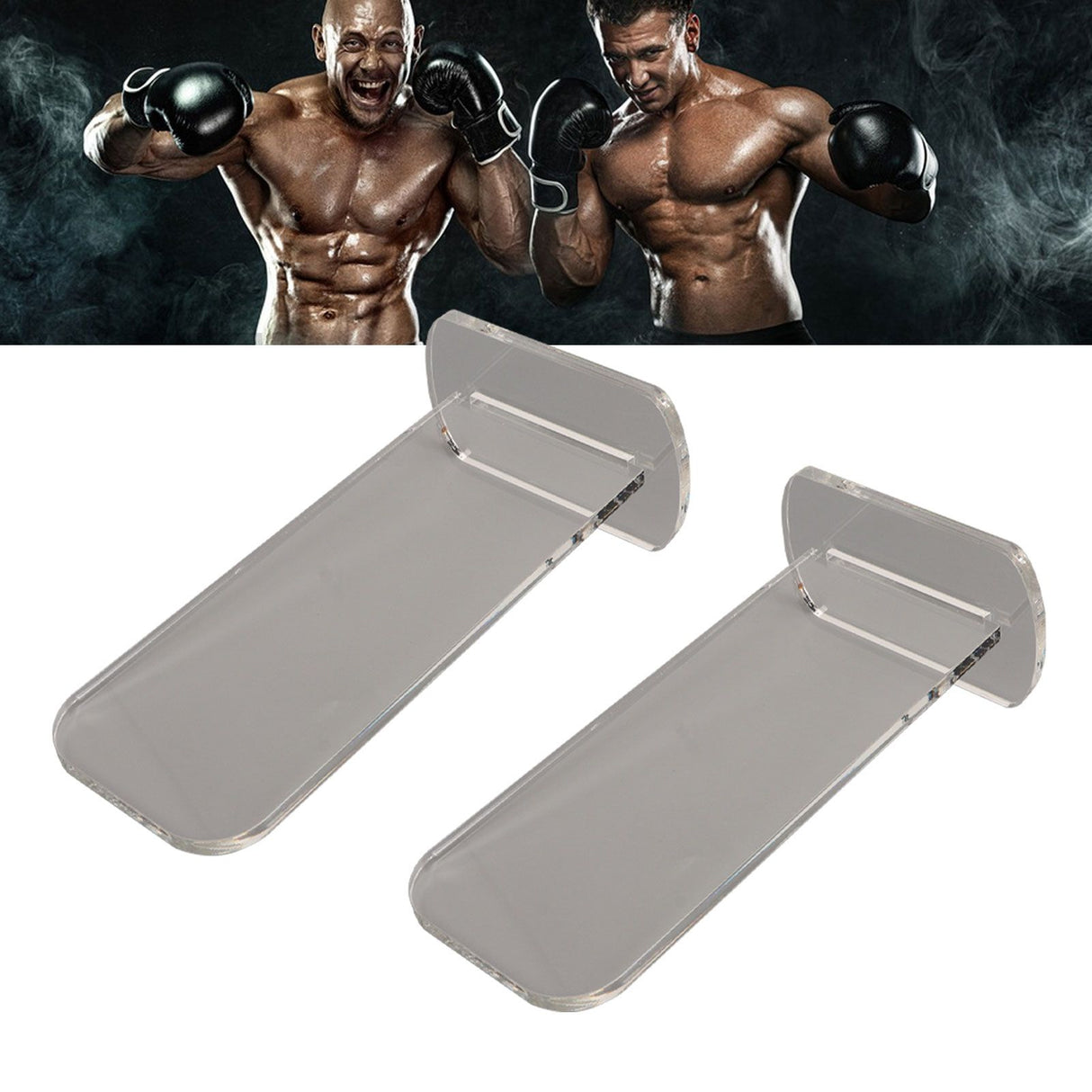 2Pcs Acrylic Boxing Glove Stand Vertical Boxing Glove Display Stand Acrylic Gloves Holder Transparent