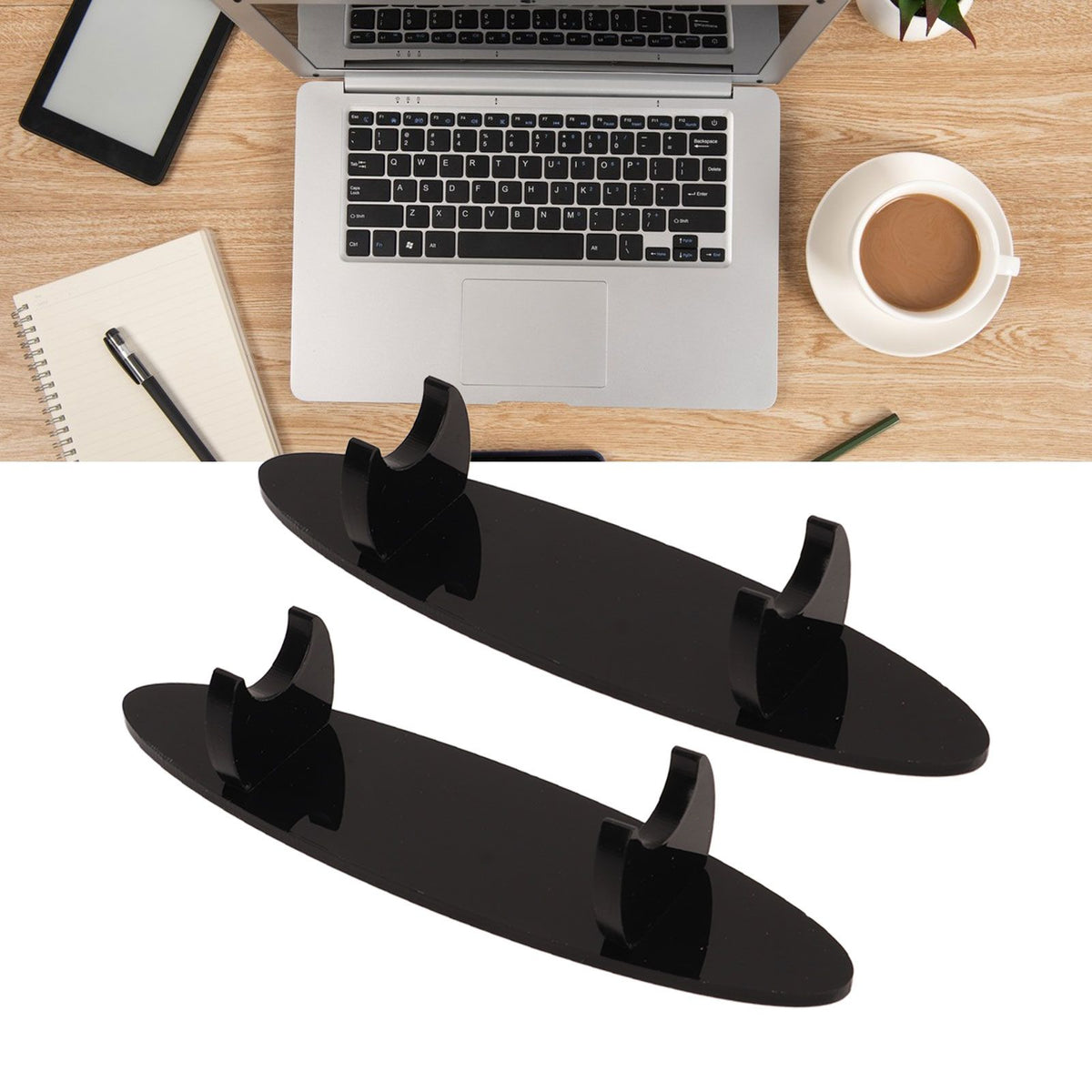 2PCS Pen Holder Display Stand Acrylic Desktop Pen Showcase Rack Organizer for Makeup Brush Paintbrush Home School Office Black