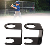 2PCS Baseball Bat Wall Stand Acrylic Wall Mounted Ball Holder Rack Baseball Bat Display Shelf for Home Stadium Office Collection Black