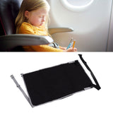 Airplane Seat Extender for Kids Canvas Portable Toddler Travel Bed Airplane Footrest Hammock for Flights Black