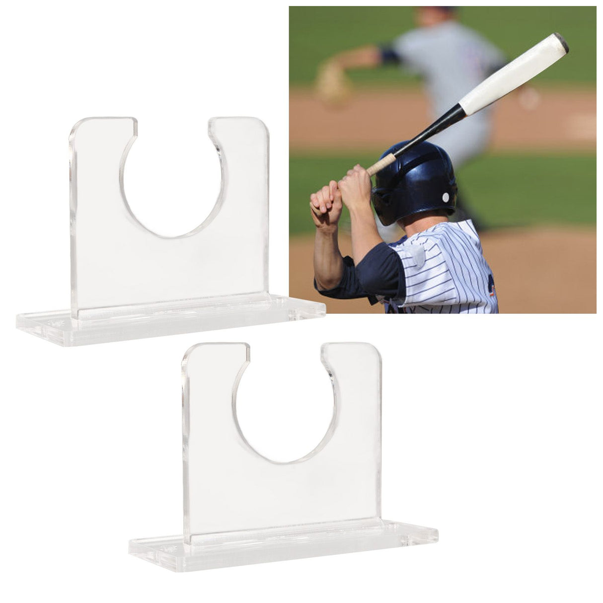 2pcs Baseball Bat Holder for Vertical Display Sturdy Acrylic Bat Hanger Baseball Bat Wall Mount Display Rack