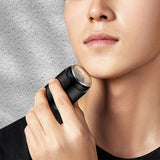 Mini Electric Beard Trimmer for Men Rechargeable Portable Travel Pocket Beard Trimmer for Mustache Stubble Body Grooming Black Vertical Stripe Style - Extra Image