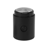 Mini Electric Beard Trimmer for Men Rechargeable Portable Travel Pocket Beard Trimmer for Mustache Stubble Body Grooming Black Glossy Style - Front View