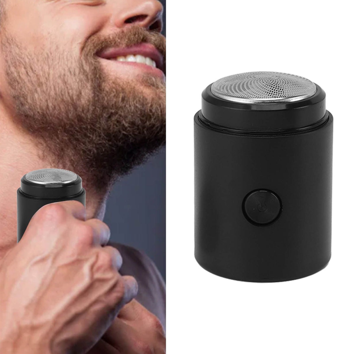 Mini Electric Beard Trimmer for Men Rechargeable Portable Travel Pocket Beard Trimmer for Mustache Stubble Body Grooming Black Glossy Style