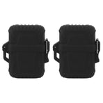 2 PCS Waterproof Lighter Case Plastic Black Sealed Pocket Lighter Container for Outdoor