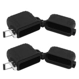 2 PCS Waterproof Lighter Case Plastic Black Sealed Pocket Lighter Container for Outdoor - Front View