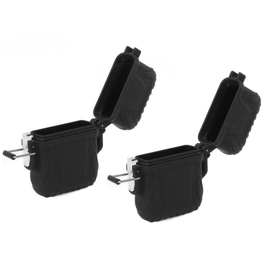 2 PCS Waterproof Lighter Case Plastic Black Sealed Pocket Lighter Container for Outdoor