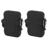 2 PCS Waterproof Lighter Case Plastic Black Sealed Pocket Lighter Container for Outdoor - Close-Up Angle