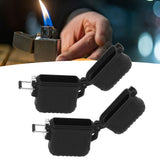 2 PCS Waterproof Lighter Case Plastic Black Sealed Pocket Lighter Container for Outdoor