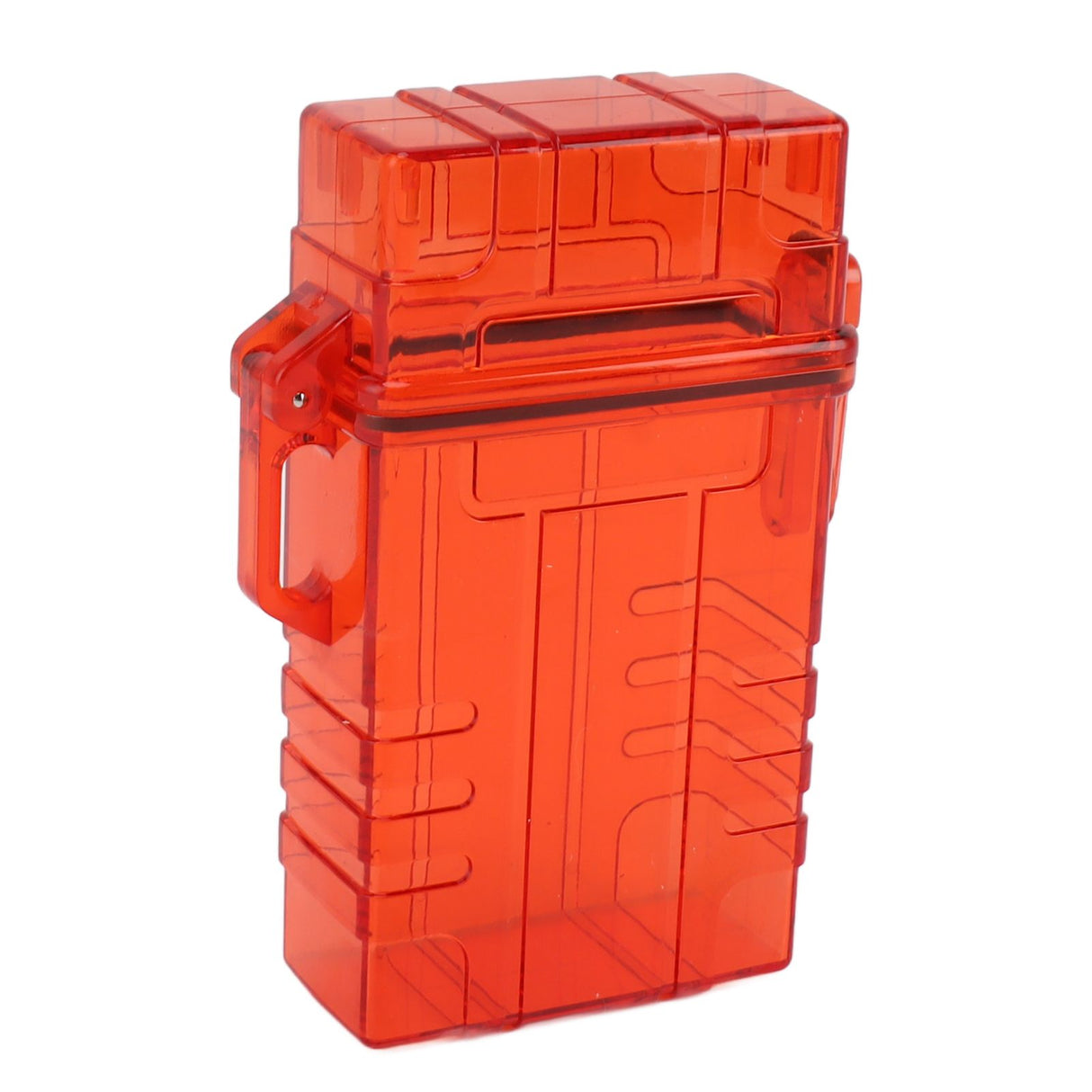 Cigarette Case 20 Capacity Plastic Cigarette Box Sealed Waterproof Cigarette Container Organizer Transparent Red
