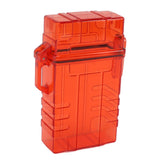 Cigarette Case 20 Capacity Plastic Cigarette Box Sealed Waterproof Cigarette Container Organizer Transparent Red