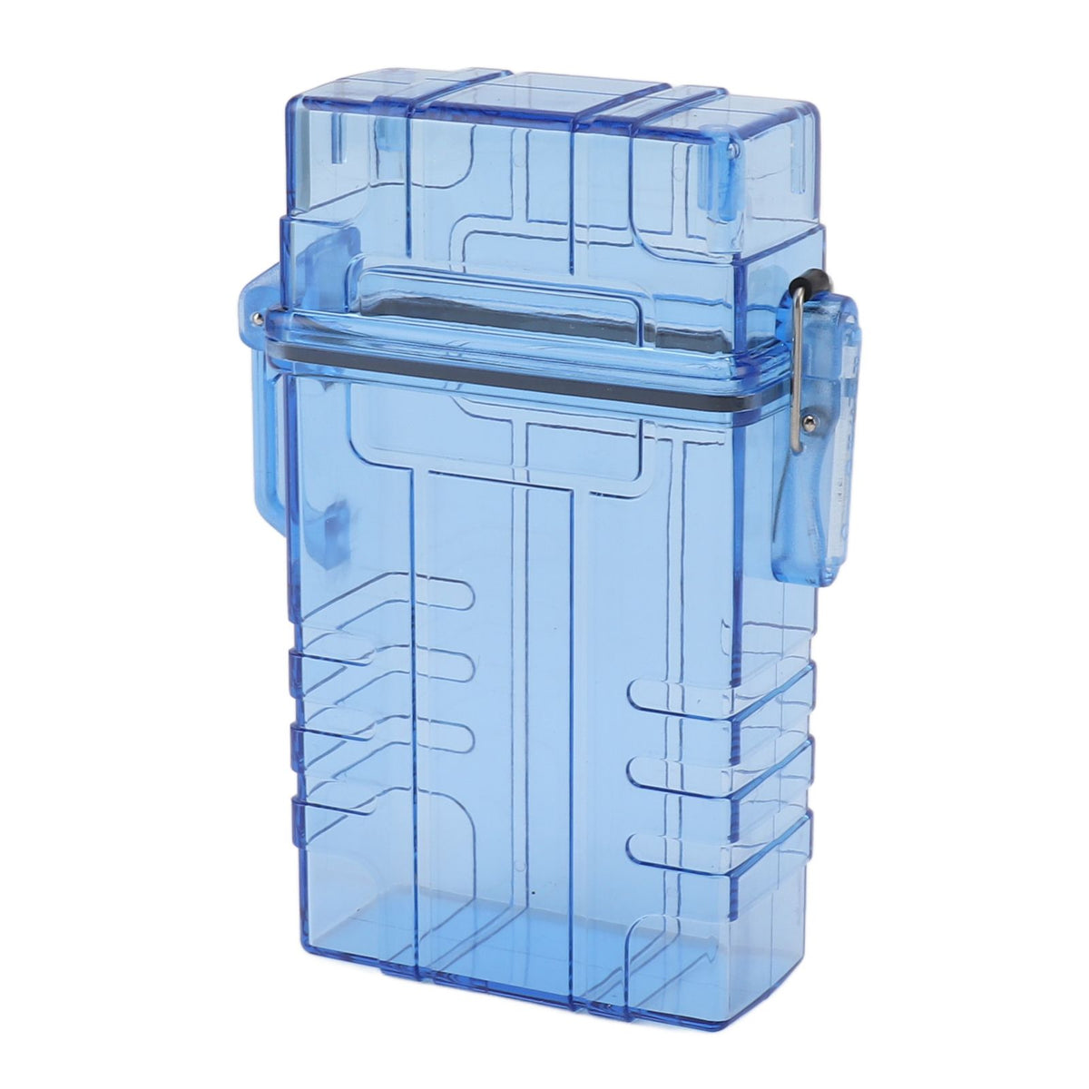 Cigarette Case 20 Capacity Plastic Cigarette Box Sealed Waterproof Cigarette Container Organizer Transparent Blue