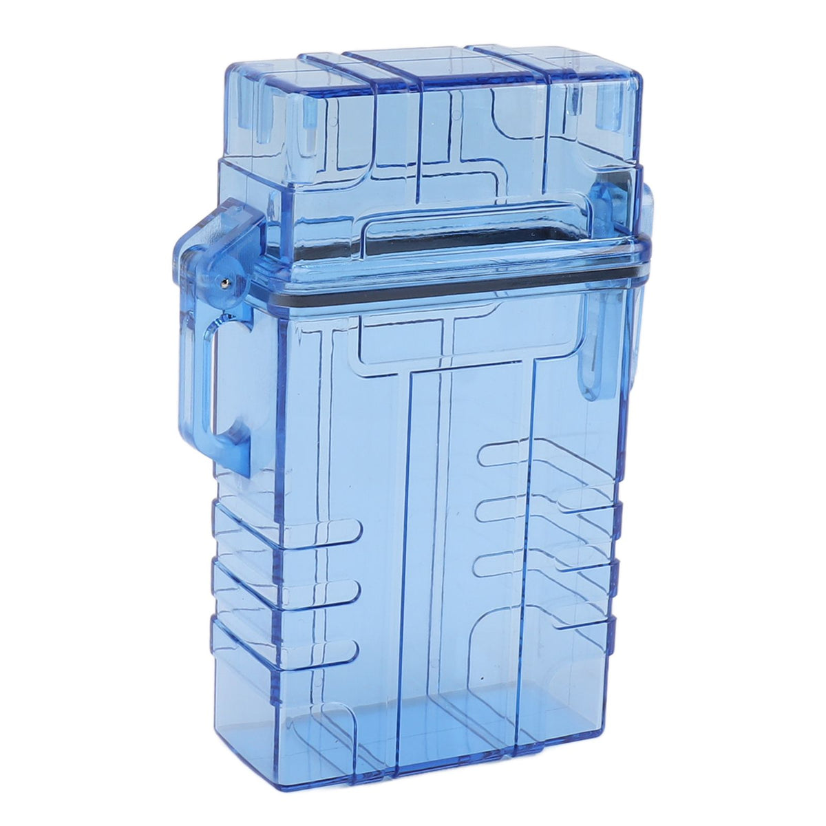 Cigarette Case 20 Capacity Plastic Cigarette Box Sealed Waterproof Cigarette Container Organizer Transparent Blue