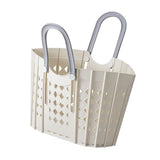 Laundry Basket Multifunction Plastic Foldable Clothes Hamper with Handles for Home Bathroom White - Front View