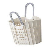 Laundry Basket Multifunction Plastic Foldable Clothes Hamper with Handles for Home Bathroom White - 45-Degree Angle