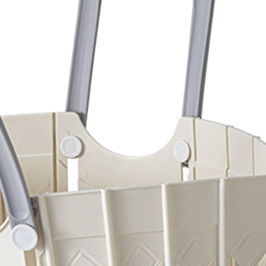 Laundry Basket Multifunction Plastic Foldable Clothes Hamper with Handles for Home Bathroom White