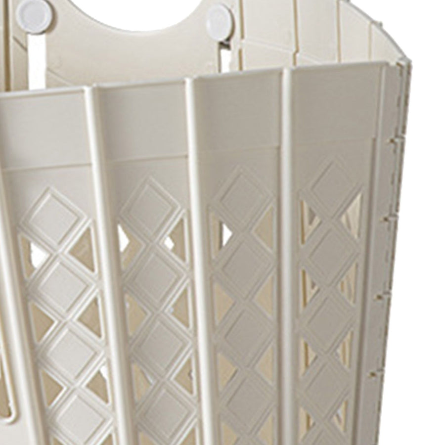 Laundry Basket Multifunction Plastic Foldable Clothes Hamper with Handles for Home Bathroom White